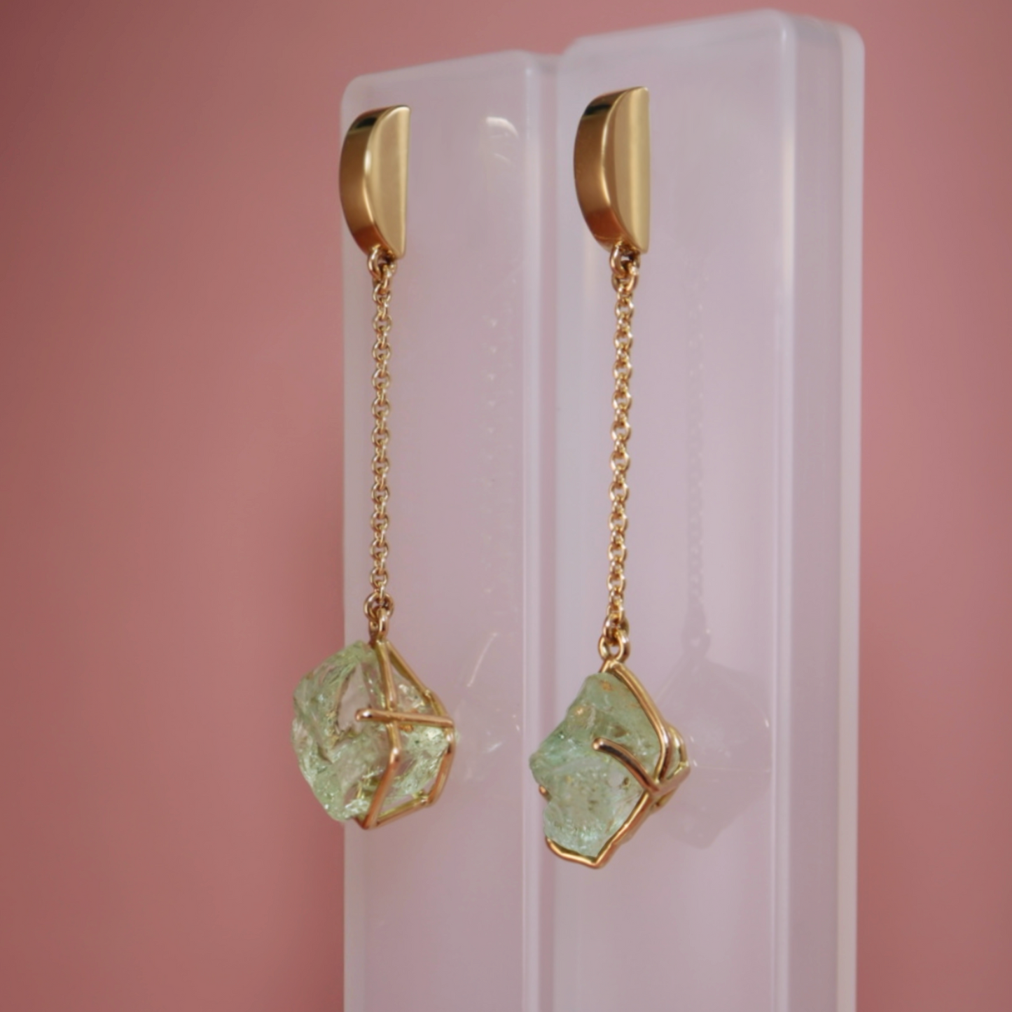 Green Aquamarine Earrings