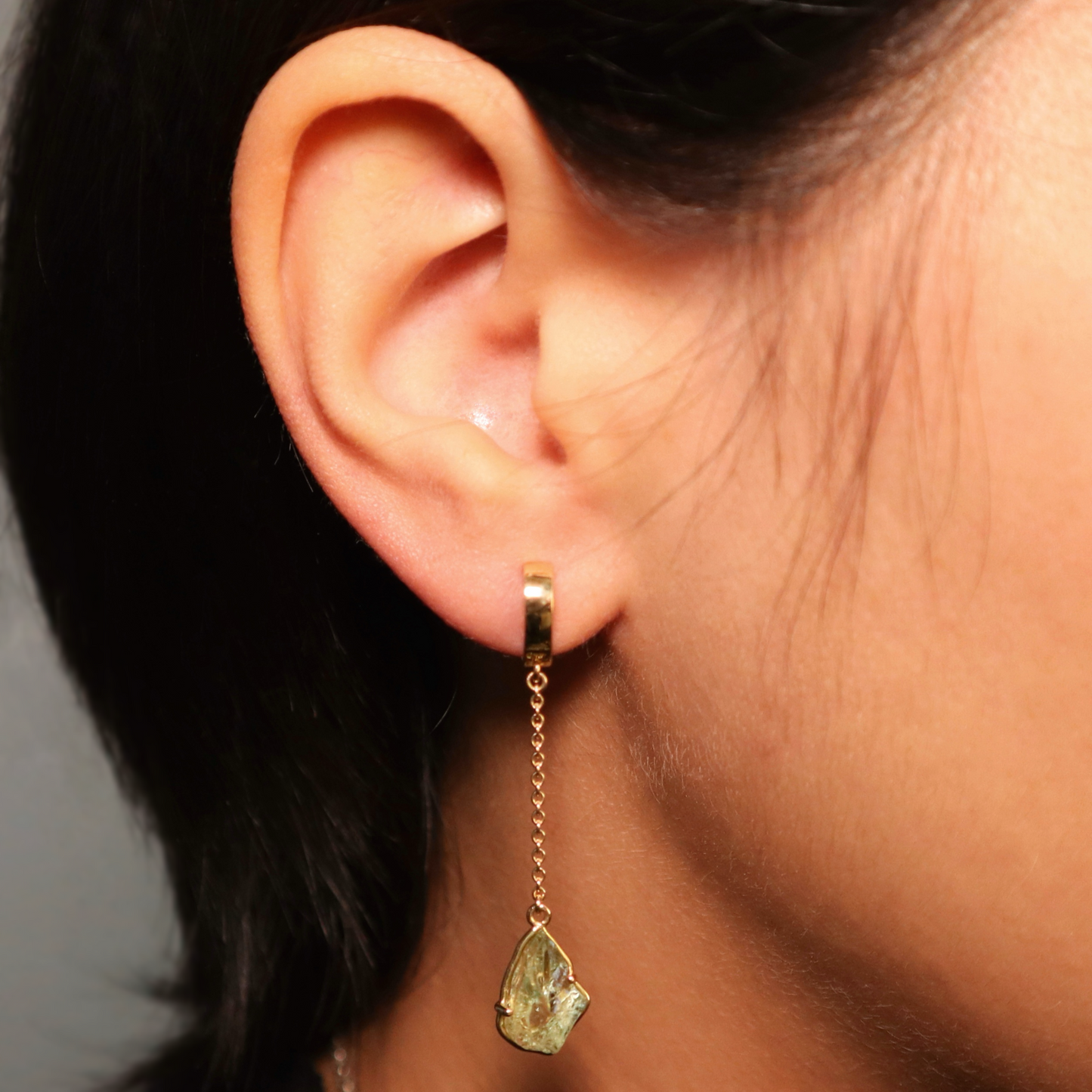 Green Aquamarine Earrings